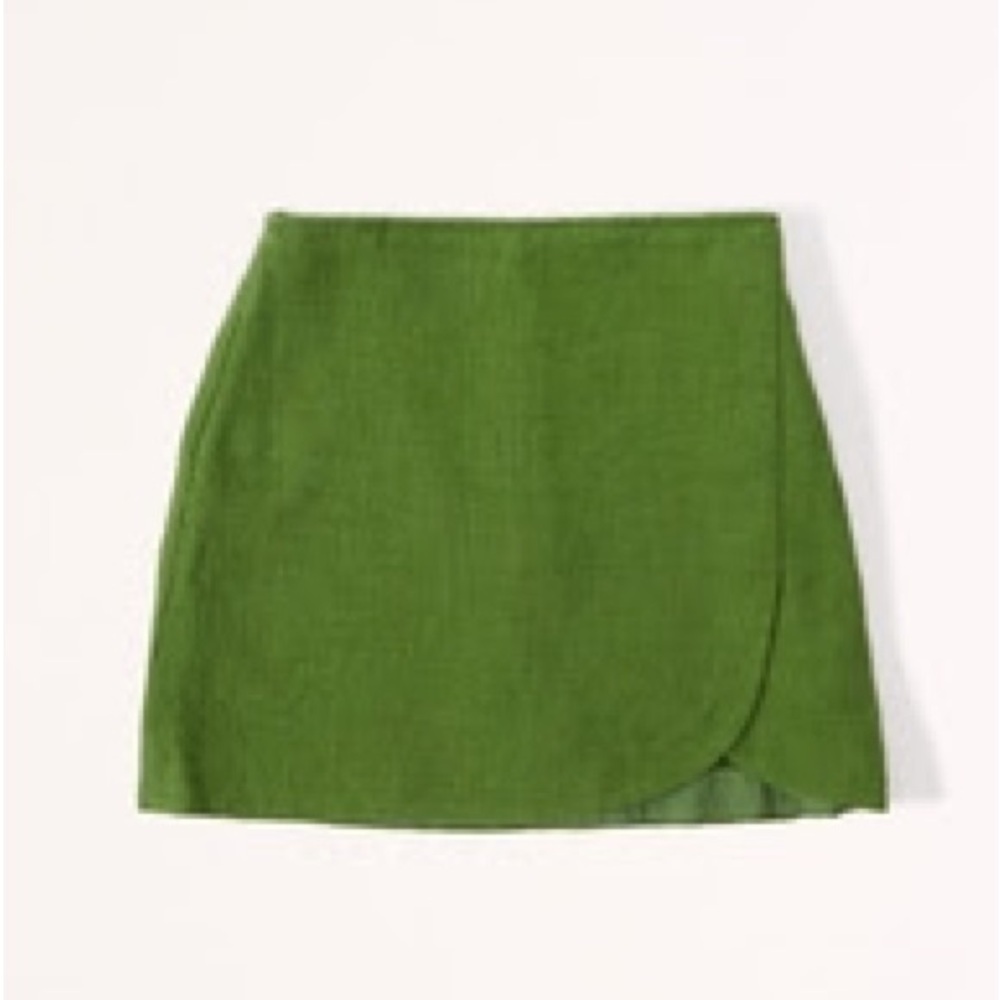 Olive Tweed Wrap Skort